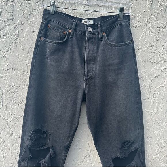AGOLDE 90's Jeans Women 25 Distressed Straight Leg Button Fly Organic Cotton - Picture 2 of 9